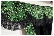 Universal truck windscreen dutch style GREEN DANISH PLUSH PELMET DOUBLE LINED