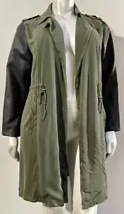 NEW NWT TORRID Olive Green Drape Anorak Faux Leather Jacket Plus Size 0 Large 12