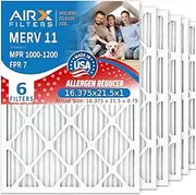 AIRx Filters WICKED CLEAN AIR 16.375x21.5x1 MERV 11 Electrostatic Pleated Air Conditioner Filter Pack 6 HVAC AC Furnace Filters