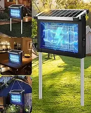 Solar Bug Zapper Outdoor, PhatroyYee Mosquito Zapper 4500V, Waterproof Portable Fly Zapper, Rechargeable Electric Mosquito Killer, Cordless Fly Insect Mosquitos Trap for Patio Yard Home Garden Camping