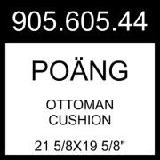 IKEA POANG POÄNG Ottoman Cushion Gunnared Dark Gray 21 5/8x19 5/8" 905.605.44