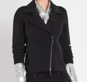 NEW Sass & Bide Can't Slow Down Jacket Black Ribbed Metallic Size XXS / 8 10