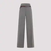 [Prada] Prada-Clay Grey Wool Pants-Donna 40 IT