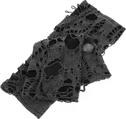 [COLLBATH] 1pair Punk Half Finger Gloves for Women Stylish Knitted Arm Warmers Goth Accessories Deep Grey for Halloween Parties and Unique Outfit Pairing
