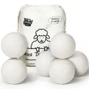 Wool Dryer Balls - X-Large 6-Pack Premium Natural Fabric Softener - Reduces C...