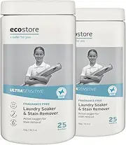 [Ecostore] Ultra Sensitive Laundry Soaker & Stain Remover 1kg x 2, Formulated for Sensitive Skin, Fragrance Free, Allergy and Asthma Friendly, Dermatalogically Tested and Sensitive Choice® Approved