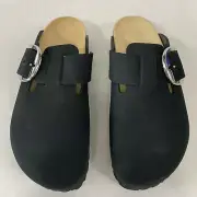 Birkenstock New with Box Boston Big Buckle Black Nubuck Regular Width SelectSize