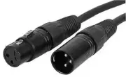3 Pin XLR Microphone Lead, 0.3m Black Connectors - PLS00289/AV 17628 12" long