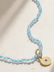 [Andrea Fohrman] Andrea Fohrman - Full/ New Moon 14-karat Gold Chalcedony Necklace - Blue - One size One size Blue