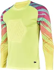 [DRHOM] Youth Boys Padded Protection Football Goalkeeper Jersey Long Sleeve Goalie Shirt Training Soccer Uniform