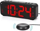 Extra Loud Vibrating Alarm Clock with Bed Shaker for Heavy Sleepers,Hearing Deaf