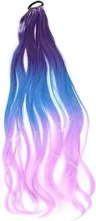 CALLARON Colored Hair Extensions Braided Ponytail Tie Extension with Chic Thread Highlights for Dreadlock Hairstyles Lightweight and Portable Hairpiece for Stylish Looks