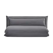 Happy Double Folding Sofa Bed Fabric Cover Metal Frame Grey