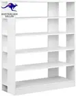 Shoe Rack Storage Cabinet 6 Tier Wooden Shoes Shelf Stand White Portable Wardrob