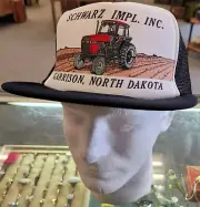 Vintage Schwarz Implement Hat Cap Case IH Garrison North Dakota