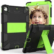 Silicone+PC Case 3-Layer Anti-fall Protective Cover Tablet Stand For iPad 5/6 2017/2018 iPad Pro 9.7 inch-7black olivia