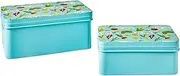 Friendly Turquoise Rectangular Boxes Set 1/2 EAT Green Buy Local