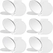 Jetec 12 Pieces Compact Mirrors Bulk Gifts Mini Vintage Pocket Mirrors for Purse Small Portable Folding Round Makeup Stuffs for Travel Daily Use Party Favors Women (White)