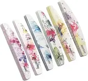 WOFASHPURET 18Pcs Printed Nail Shaping File Double Sided Nail Buffer Polisher for Natural and False Nails Fashionable Grinding Bars Pink Purple Blue Green Yellow Black