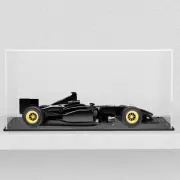 HEMYLU Acrylic Box with Matte Black Base, Simple Self-Assembly Clear Acrylic ...