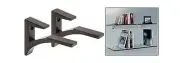 Black - Aluminum Glass Shelf Bracket for 5/8" to 3/4" Glass