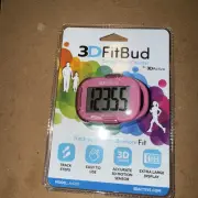 3D FitBud Simple Step Counter Pedometer, Model A420S, with Lanyard LN Pink