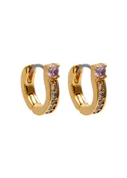 Kate Spade New York Precious Delights Gold-plated Hoop Earrings - Light Pink ONE SIZE