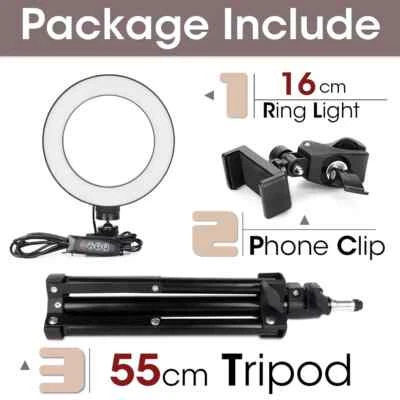 16-26"LED Ring Light Dimmable Lighting Kit Selfie Tripod Stand Lamp Live Youtube