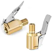 2pcs Locking Tire Air Chuck,Brass Tire Inflation Hose Adapter,Tire Nozzle