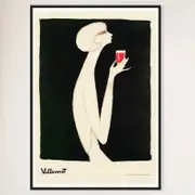 Galrie Campari Bitter 1977 Vintage Poster by Bernard Villemot - Retro Wall Art, Black Frame, A3 30 x 42cm (12 x 16inch)