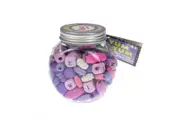 Kaper Kidz -YUM YUM PURPLE PLUM CRAZY ALPHABET BEAD CRAFT KIT