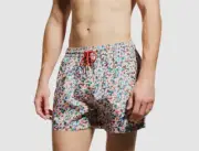 $175 Paul Smith Men's White Flower Swim Trunks Size XL