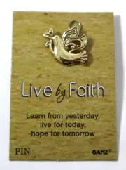 BB1 Gold dove olive branch Learn from yesterday LIVE By FAITH lapel tack pin