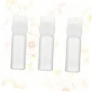 CANIGHT 3pcs Hairdressing Bottle Hair Oil Bottle Lip Gloss Kit Hair Applicator Bottle Hair Coloring Bottle Hair Dye Bottle with Comb Oil Bottles for Hair Root Comb Applicator Bottles White