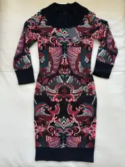 NWT McQ Alexander McQueen Intarsia Griffin Wool Fitted Sweater Dress Size IT 40