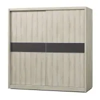 在飛比找momo購物網優惠-【唯熙傢俱】凡妮莎橡木白7 x 7尺滑門衣櫃(滑門衣櫃 衣櫥