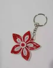 Hand Made Flower Paper Quilling Key Tag For Kids