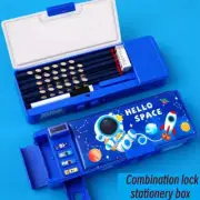Multifunction pencil box with combination lock, unisex-high quality product
