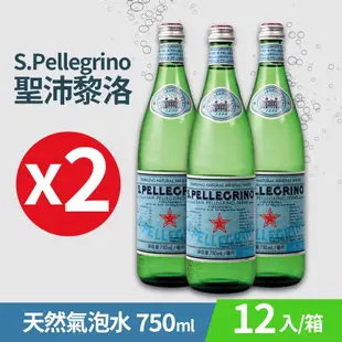S.Pellegrino 義大利 聖沛黎洛 氣泡天然礦泉水 2箱(750mlx12瓶/箱*2箱)
