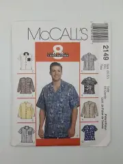 McCalls Sewing Pattern 2149 Men's Shirts 8 styles Pattern Size 50-52