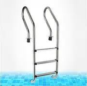2/3 Step Swimming Pool Pedal Ladder,Heavy Duty Step,Embedded Stainless Steel Handrail,for Outdoor/Indoor/In-Ground Swimming Pools(3 Step)