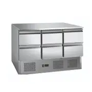 6 drawers S/S Compact Workbench Fridge - GNS1300-6D