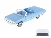 DIECAST CAR & DISPLAY CASE 1963 CHEVY IMPALA PASTEL BLUE WELLY 22434WBU 1/24