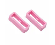 Pair of Watch Strap Band Keepers Loops Compatible with the Garmin Forerunner 158 - Hot Pink