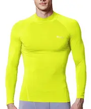 Mens Mock Compression Baselayer Top Cool Dry Long-Sleeve Medium Tall Ext02-ny