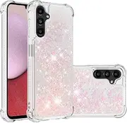 [COTDINFOR] Compatible with Samsung Galaxy A14 5G Case Liquid Glitter Shockproof Flowing Shiny Slim Protective Silicone Mobile Phone Cases for Galaxy A14 5G TPU Star Pink YBWTLS.