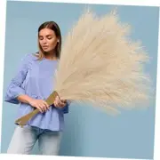 8 Pcs Faux Pampas Grass Decor 38''/97cm Large Tall Artificial Deep Beige