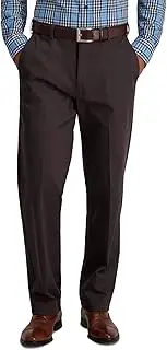 [Haggar] Men's Iron Free Premium Khaki Classic Fit Flat Front Expandable Waist Casual Pant