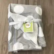 Circo Target Grey Gray White Sherpa Polka Dot Dots Baby Blanket 30x40" Lovey