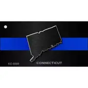Connecticut Thin Blue Line Novelty Metal Key Chain KC-8889